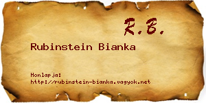 Rubinstein Bianka névjegykártya